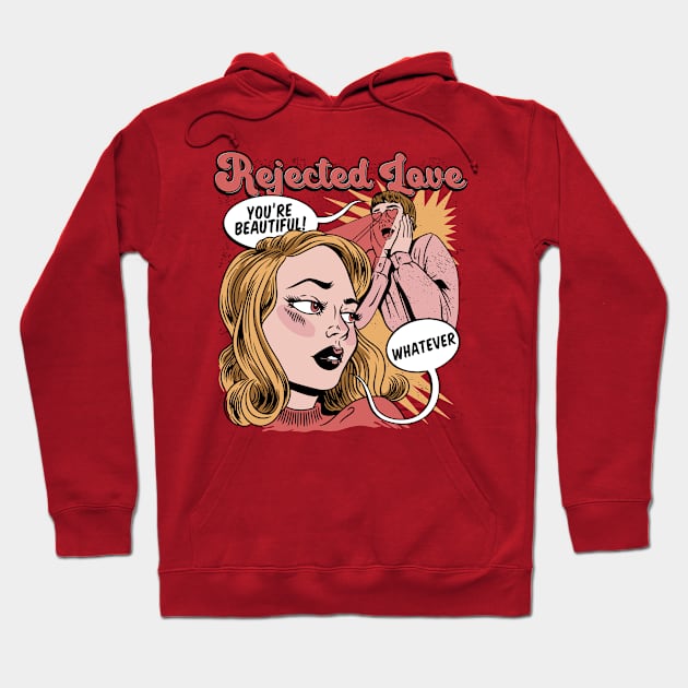 Retro Romance Comic Rejected Love Funny Vintage Comic Cover Hoodie by SLAG_Creative